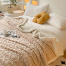 Axyaa Wool Double Blanket - Winter Thick Jacquard Sofa Blanket