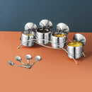 Axyaa Stainless Steel Spice Shaker Set with Spoon - Seasoning & Sugar Containers