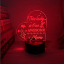 Axyaa 3D Acrylic Night Light with 7 Colors, Creative Design - Perfect Mother's Day Gift