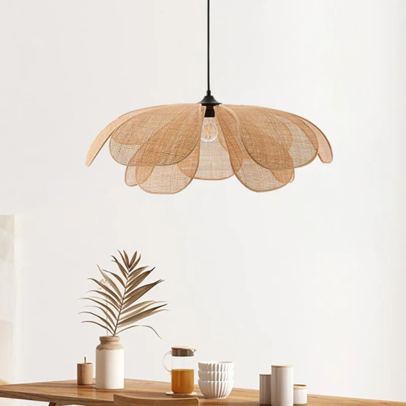 Axya Bamboo Woven Chandelier: Elegant Japanese Style for Quiet Living Spaces