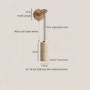 Axyaa Yellow Cave Stone LED Wall Lamp with Adjustable Wire Pull Chain Switch