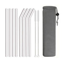 Axyaa Glass Straw Set - 3/5/10/11Pcs Reusable Eco Friendly Drinking Straws
