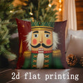 Axyaa Nutcracker & Christmas Tree Pillows: Sofa, Bedroom, Car Cushion Cover