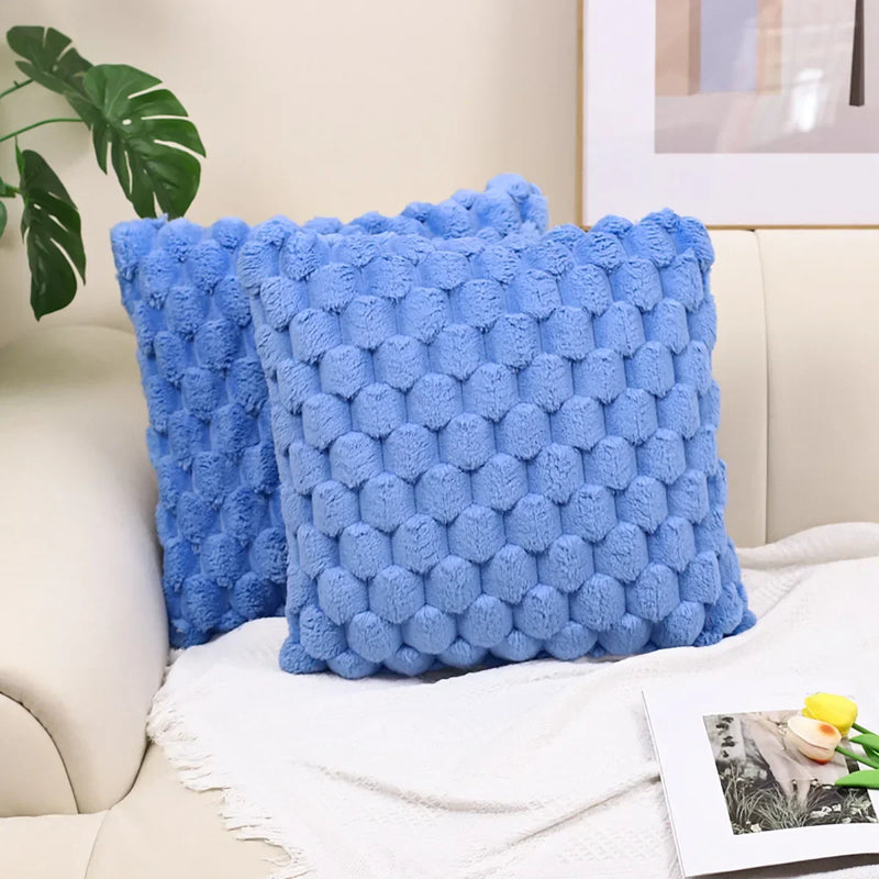 Axyaa Winter Plush Cushion Cover - Sofa Bed Room Decor Pillowcase