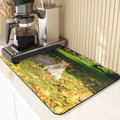 Axyaa Cute Turkey Pumpkin Kitchen Coasters Absorbent Non-Slip Thanksgiving Mat