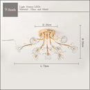 Axyaa Gold Flower Frame Chandelier LED Flush Mount Ceiling Light