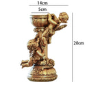 Axyaa Gold Fern Pattern Resin Candlestick Sculpture - Vintage European French Design