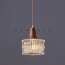 Axyaa Nordic Wooden Pendant Lights for Kitchen Restaurant, Industrial Glass Chandelier, E27/E26 Fixtures
