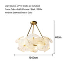 Axyaa Petal Glass LED Chandelier - Luxury Gold Metal Pendant Light