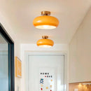 Axyaa Modern Glass Chandelier Lights - Orange White - Dimmable Bedroom Study Hanging Lamp