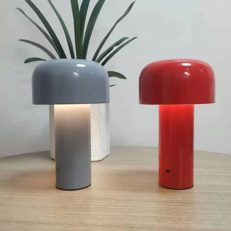 Axyaa Mushroom Table Lamp: Rechargeable Wireless Touch USB Night Light