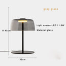 Axyaa Glass Amber Green LED Table Lamp for Luxurious Living Spaces