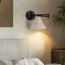 Axyaa Nordic Swing Arm Wall Lamp Yellow Travertine LED Interior Lighting
