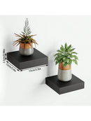 Axyaa Black Floating Wall Shelf Small Shelves with Mounting Brackets for Home Decor