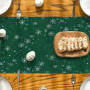 Snowman Holly Berry Candy Cane Table Runner by Axyaa for Indoor Outdoor Home Décor
