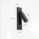 Axyaa LED Rotatable Wall Lamp USB Charging for Bedroom Reading Living Room