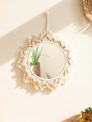 Nordic Boho Macrame Round Wall Mirror by Axyaa - Home Decor Crafts