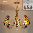 Axyaa Butterfly Design Stained Glass Chandelier - Colorful Lighting for Home and Business