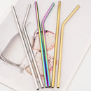 Colorful Stainless Steel Drinking Straws Set for Cocktails, Smoothies, Coffee – Axyaa Brand