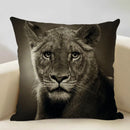 Axyaa Tiger Lion Linen Pillowcase 45x45cm Decorative Cushion Cover for Living Room
