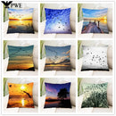 Axyaa Sea Waves Beach Pillowcase - Creative Office Car Home Lumbar Cushion Cover