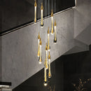 Axyaa Nordic LED Crystal Chandelier, Modern Simple Water Drop Design for Bedroom and Bar Decor