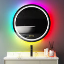 Axyaa LED Round Bathroom Mirror with Smart Anti-fog & RGB Backlit Colors