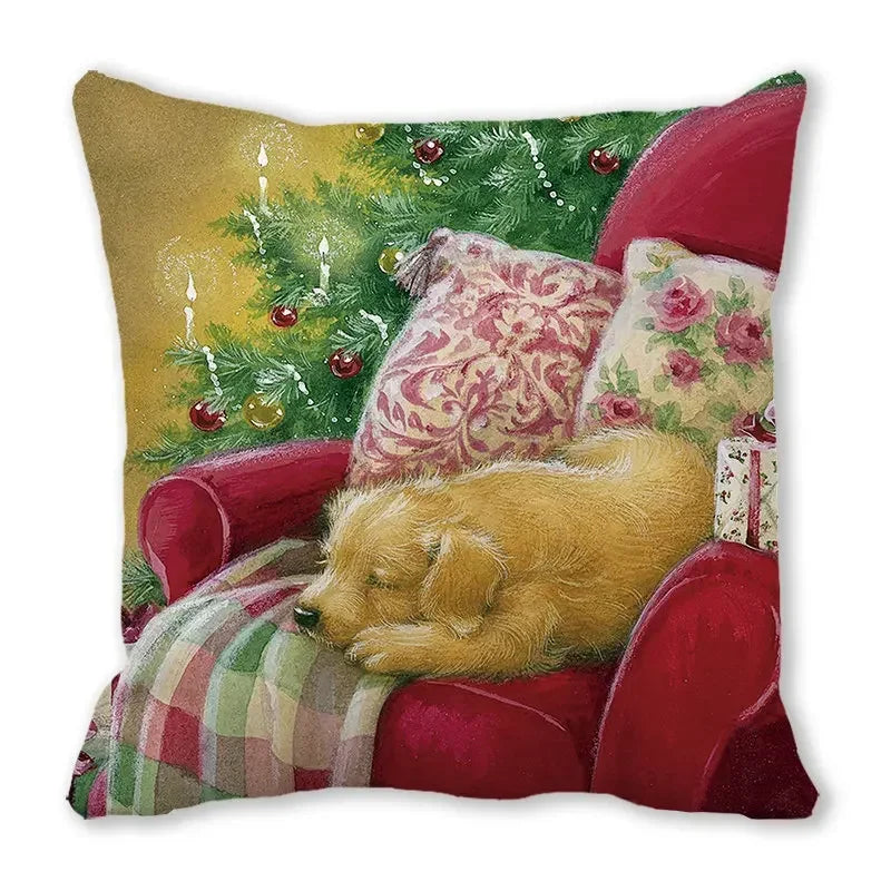 Axyaa Christmas Cat Dog 2023 Pillowcase Snowman Gift Set Decor
