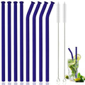 Axyaa Glass Straws - Set of 10 Eco-Friendly Reusable Cocktail Smoothie Bar Accessories