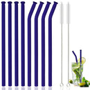 Axyaa Glass Straws - Set of 10 Eco-Friendly Reusable Cocktail Smoothie Bar Accessories