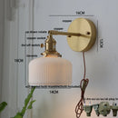 Axyaa Modern Copper LED Wall Sconce with Pull Chain Switch
