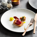 Axyaa Ceramic Shallow Plate for Steak, Dessert, Sushi, Salad, and Snacks