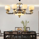 Axyaa Jade Chandelier: Luxurious All Copper Chinese Lamp for Living Room, Villa, Duplex