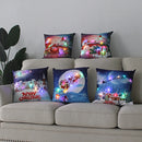 Axyaa LED Christmas Cushion Cover Merry Santa Claus Snowman Pillow Home