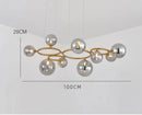 Axyaa Smoke Grey Glass Chandelier Pendant Light - Luxury Artistic Glass Lamp