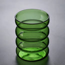 Axyaa Nordic Style Wavy Glass Tumbler Cup 340ml - Clear/Amber/Blue/Green - Drinkware 1 Piece
