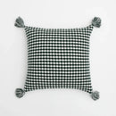 Axyaa Knitted Tassel Cushion Cover in Blue Orange Mustard Yellow Grey Ivory
