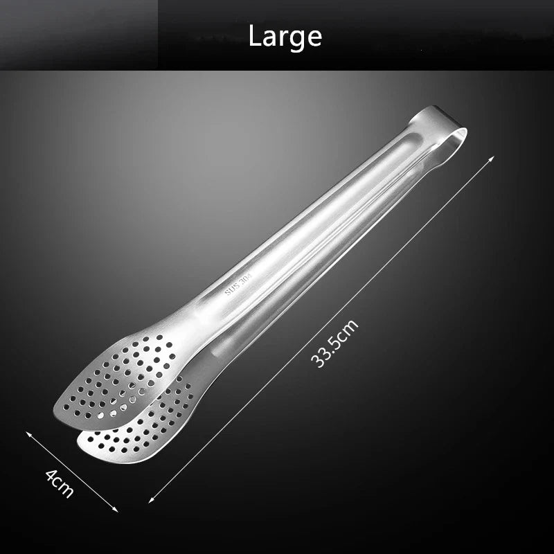 Axyaa Stainless Steel Non-Slip Food Tongs, BBQ Cooking Clip Kitchen Accessories