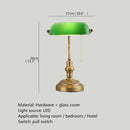 Axyaa Glass Desk Lamp Retro Design LED Pull Switch Home Office Bedroom Decor