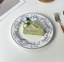 Axyaa Retro Floral Ceramic Plate | Antique Style Tableware for Pasta & Dessert