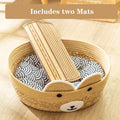 Axyaa Pet Litter Bamboo Mat - All-Season Cotton Woven Dog Kennel, Washable Cat Mat