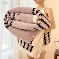 Axyaa Geometric Striped Fleece Blanket | Soft Plush Winter Throw Blanket