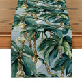Axyaa Tropical Palm Leaf Flower Chain Table Runner