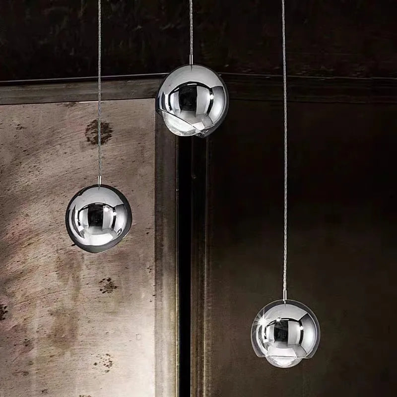 Axyaa Spider Pendant Lamp LED Gold Chrome Ball Light