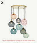 Axyaa Colorful Glass Chandelier: Creative LED Pendant Light for Living Room & Restaurant