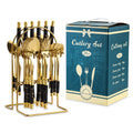 Axyaa 24-Piece Stainless Steel Hammer Pattern Cutlery Set