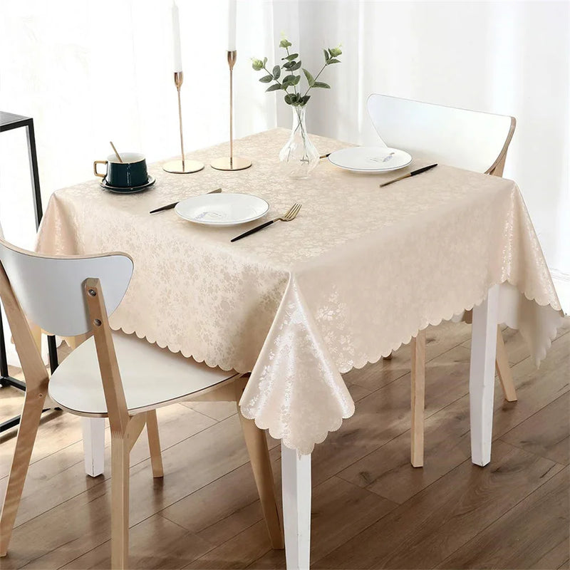 Axyaa Waterproof Vinyl Tablecloth 60x84 Inch for Kitchen Dining Room