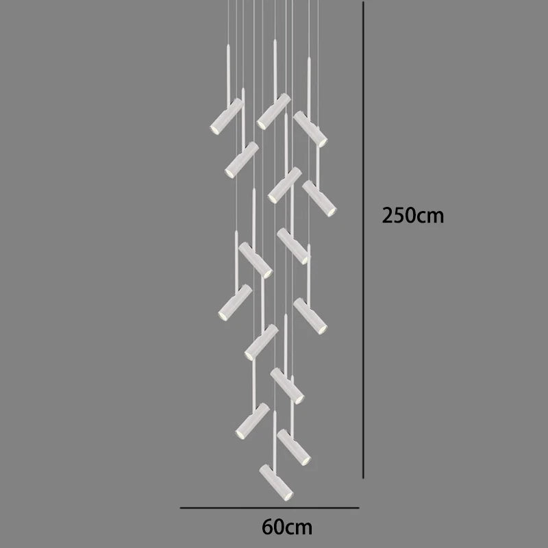 Axyaa Staircase Chandeliers Hanging Light Modern LED Pendant Lamps Indoor Living Room Lighting