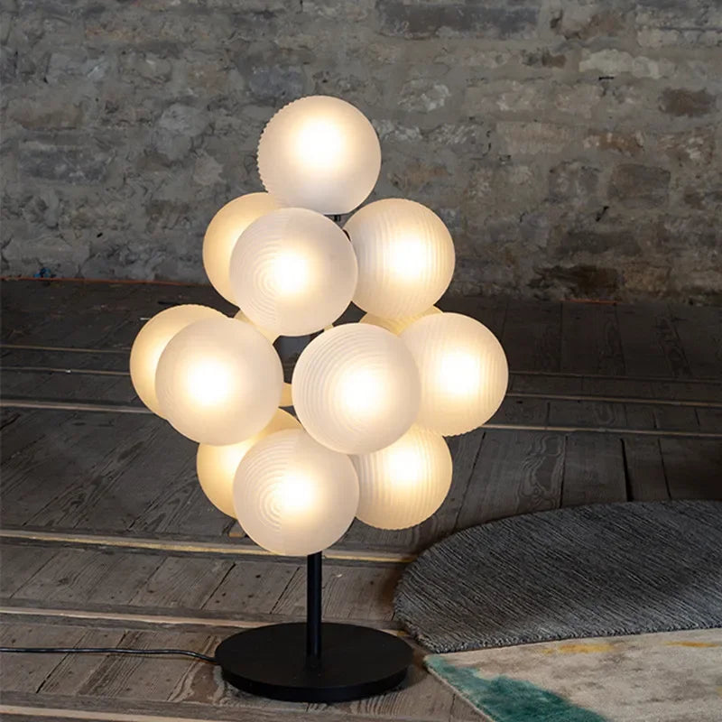 Nordic Stella Grape Floor Lamp by Axyaa: Modern Glass Bubble LED Fixture for Home Decor