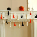 Axyaa Halloween Ghost Macrame Garland with Wooden Beads